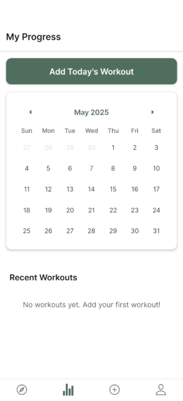 Climbr app screen