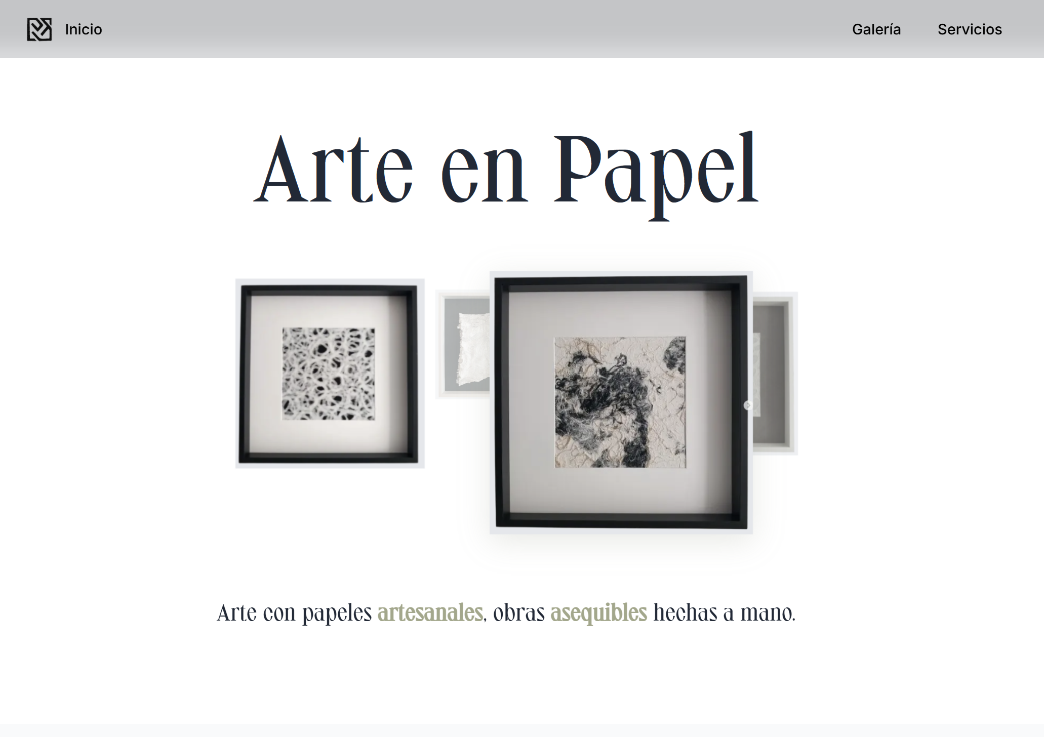 Arte en Papel landing page