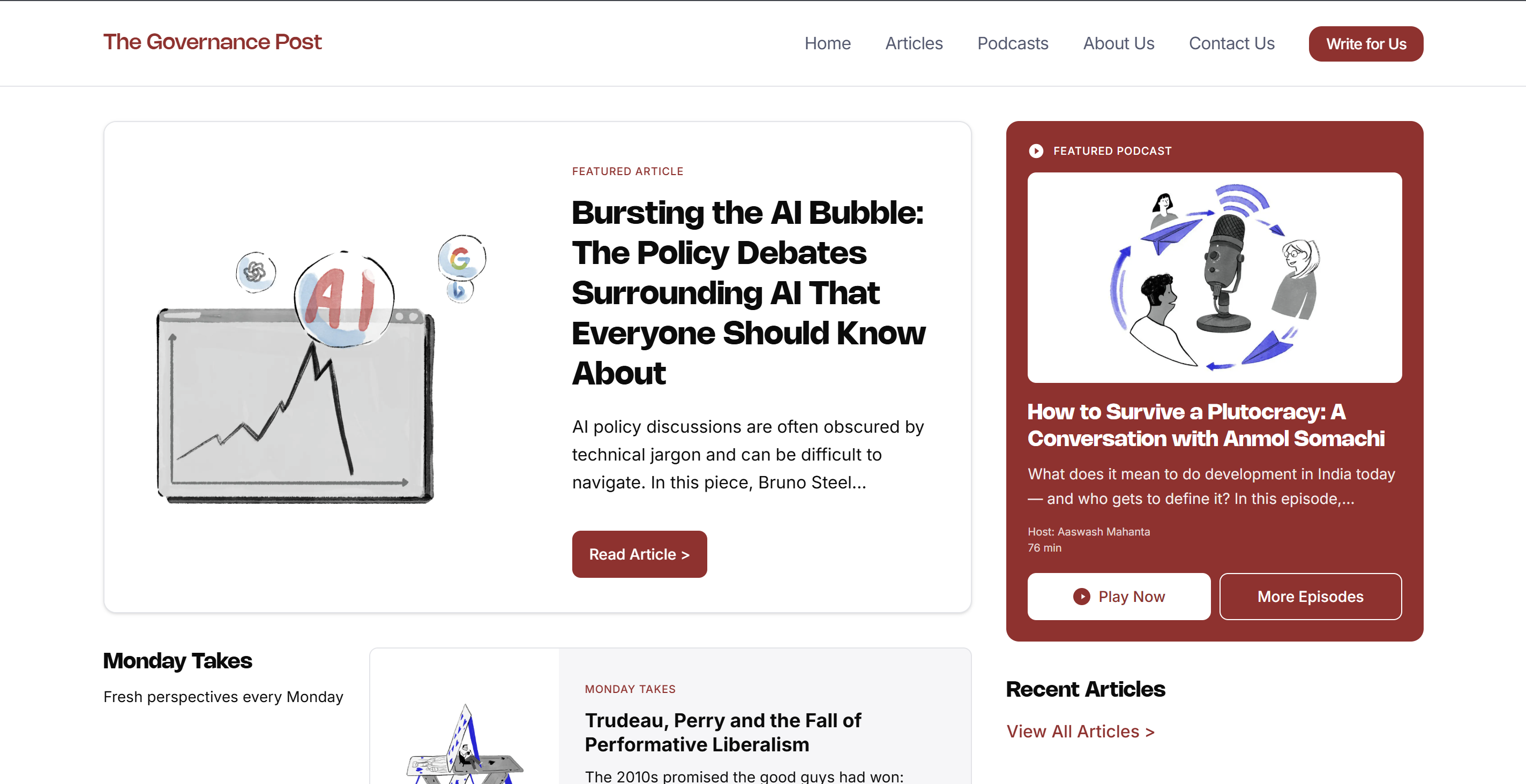 The Governance Post landing page